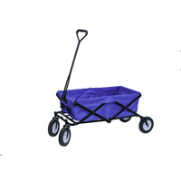 Dura Housewares Thomas Folding Wagon - Blue-Ideal for shopping, travel, vacations, beach trips, and gardening