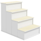 PawHut 21.3" H Pet Stairs for High Bed - White-Perfect for elderly pets and pets with mobility problems 