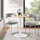Modway Lippa 28" Round Wood Dining Table - White Natural-Chip-Resistant Metal Pedestal Base