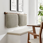 Modway Anela Wall-Mounted Chenille Upholstered Full Headboard - Oatmeal Walnut-Cushioned Pillows
