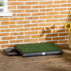 PawHut 20" L Dog Grass Pad with Tray and Artificial Grass for Dogs - Green-Anti-bacterial and safe 