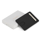 Champs Onyx Leather Access Card Case - Black-Easy access ID window