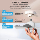 Bell+Howell 15.7 in. Socket Fan Light with Remote - Nickel-Easy to operate with remote control