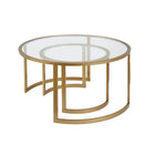 Hudson&Canal - Table basse ronde gigogne Mitera - Laiton-Les tables ont une capacité de poids de 50 lb