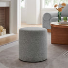 Modway - Callum Tissu rond tissé en bruyère de 16" Rembourré Ottoman - Tissage à bruyère gris clair-Pieds en plastique