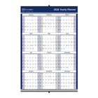 Brownline 2026 Yearly Wall Calendar - 36" x 24" - Blue - English-Yearly wall calendar printed on both sides