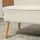 HOMCOM 46" Loveseat Sofa with Wood Legs - Cream White-Four rubber wood legs ensure reliable strength when in use