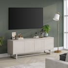 Hudson&Canal - Meuble TV Cutler pour téléviseurs jusqu'à 75" - Blanc aulne-Caractéristiques assemblage facile
