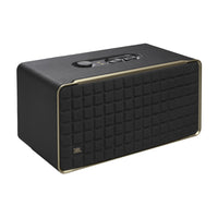 JBL Authentics 500 - Hi-fidelity smart home speaker with Wi-Fi, Bluetooth and Voice Assistants-270 watts of 3.1 channel sound, with virtual Dolby Atmos® create a lifelike musical experience that makes you feel like you’re hearing your music live—right from the front row. Three 2.5mm tweeters and three 2.75” midrange woofers provide so much clarity that every detail of your favorite song sounds brand new, while a 6.5” down firing subwoofer and the patented SlipStream™ bass port extend the low end to a new le
