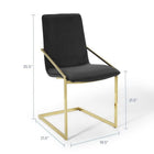 Modway - Pitch Performance Velvet Fauteuil à manger Ensemble de 2 - Or Noir-Cadre géométrique