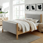 Modway Maven Full Size Fabric Upholstered Platform Bed - Wheat Oak-Heathered Weave Fabric