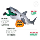 GEMMY Airblown Inflatable Halloween Animated Turning Head Shark Snack - 49" x 108"-6