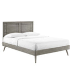 Modway Marlee Wood Full Platform Bed with Splayed Legs - Grey-Full Platform Bed Frame