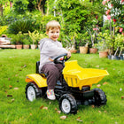 Aosom Kids Pedal Ride-On Excavator with Manual Control Bucket - Yellow-Seat Size: 7.5" L x 4.7" W (19 x 12 cm) 
