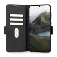 Dbramante1928 Oslo Pro Folio Wallet Case For Samsung S25 FE - Black- Made from GRS-certified recycled and 100% recyclable plastic materials (Equivalent weight of 4x0.5l plastic bottles)