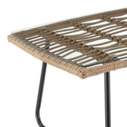 Manhattan Comfort Antibes Modern Patio 4-Person Conversation 4-Piece Set with Coffee Table - Tan/Grey-10