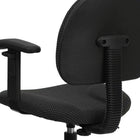 Flash Furniture - Tabouret de dessinateur ergonomique en tissu, accoudoirs réglables, noir-Siège et dossier profilés