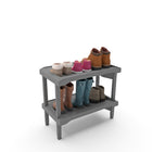 Rakabot - Étagère à chaussures à 2 niveaux en plastique pour la collecte et l'évacuation de l'eau et du sable - Gris clair-Peut contenir 3 paires par niveau.

