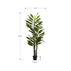 Monarch Specialties - Plante Artificielle - 83 po Heur - Arbre De Dracaena - En Pot - Touche Réelle - Feuilles Vertes - Pot Noir-Pas d'entretien, pas d'arrosage et pas de désordre pour une option décorative respectueuse de l'environnement et uniquement pour l'intérieur