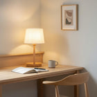 Decent Living Wooden Base Table Lamp - 2 Pack-Light Bulb: LED (smart) A19 E26