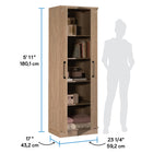 Sauder HomePlus Storage Cabinet - Brushed Oak-Dimensions: 23-1/4"  W x 17"  D x 70-7/8"  H