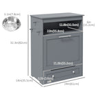 PawHut Pet Feeder Station Storage Cabinet and Container - Grey-Three hooks on the side can be used to hang leashes 