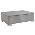 Modway - Conway 45 po Terrasse extérieure Rotin en osier Table basse - Gris clair-Table basse extérieure sur patio