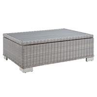 Modway - Conway 45 po Terrasse extérieure Rotin en osier Table basse - Gris clair-Table basse extérieure sur patio