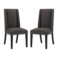 Modway Baron Fabric Dining Chair - Brown - 2 Pack-Elegant Modern Dining Side Chair