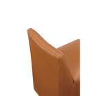 Manhattan Comfort Anna Square 18.9" Modern Faux Leather Upholstered Dining Chair - Saddle-30 Day Limited Manufacturer's Warranty
