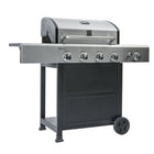 Kenmore - Barbecue au gaz à 4 brûleurs avec brûleur latéral - Noir avec couvercle en acier inoxydable-Foyer de 28 po x 17 po.