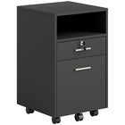Vinsetto 2-Drawer Letter/A4 Filing Cabinet with Lock - Black-Great storage to make your office, study, or bedroom tidy
