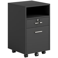 Vinsetto 2-Drawer Letter/A4 Filing Cabinet with Lock - Black-Great storage to make your office, study, or bedroom tidy

