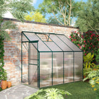 Outsunny Lean-to Greenhouse with Roof Vent for Herbs & Plants - 8' x 4' x 7'- UV-resistant polycarbonate panels safeguard plants and maintain brightness
 