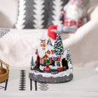 HOMCOM Christmas Village Houses with Rotating Train and LED Lights-8 different songs can be played in the loop 