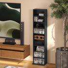 HOMCOM 9-Tier Media Storage Cabinet - 55.1" H - Black-Colour: Black
