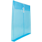 JAM Paper Enveloppes en poly avec bouton et ficelle, 9 3/4 x 11 1/2 po, format lettre à rabat droit, bleu, 24/paq.-Paquet de 24
