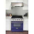 Kucht 30" KDF Series Pro Style Propane Gas Dual Fuel Range - Stainless Steel/Blue-Heavy-duty cast-iron grates allow cookware to slide smoothly between burners without lifting