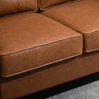 HOMCOM Double Sofa with Spring Sponge Padded Cushion for Home Office - Brown-Assembly is required
