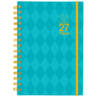 Mead 2026-27 Colour Pop Turquoise Weekly/Monthly Planner - Poly Cover with Bungee - 15+3 Months - 8½" x 6"  - Bilingual-15 months: July 2026 - September 2027 + 3 monthly spreads of October, November and December