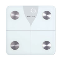 Relaxus Life Balance Smart Scale - White-Comprehensive Health Tracking: Measures 15 essential metrics including body fat, hydration, muscle mass, bone density, and recommended calorie intake