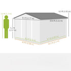 Outsunny - Abri de jardin 9'x10,6' avec kit de fondation en acier, gris clair-Toit incliné empêche l'humidité et la pluie de stagner