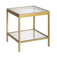 Hudson&Canal Alexis 20"W Square Side Table - Brass-A modern contemporary design for your living room, bedroom, and more