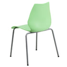 Flash Furniture HERCULES Series Green Stack Chair with Lumbar Support & Silver Frame-Green Plastic Seat and Back