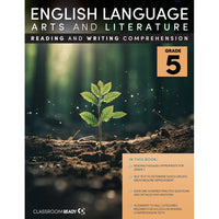 Classroom Ready English Reading & Writing Comprehension Workbook & Study Guide - Grade 5 -  SK/MB/NWT/NU/Atlantic Edition-Coil Binding: Lays flat for all students for ease of completing practice questions and exercises