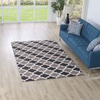 Modway Lida Moroccan Trellis Area Rug - 5 ft W x 8 ft L - Charcoal/Black-Tight Low Pile Weave