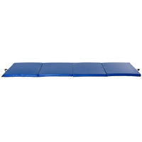 Soozier Folding Gymnastics Tumbling Mat - Exercise Mat with Carrying Handles - Dark Blue - 4' W x 10' L x 2" D-Cartwheel mat perfect for tumbling, exercise programs, pilates, stretching, yoga, martial arts, gymnastics, daycare activities, and more 