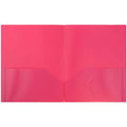 JAM Paper Plastic Two-Pocket School POP Folders - Pink - 6 Pack-Colour: Fuschia Pink Folder