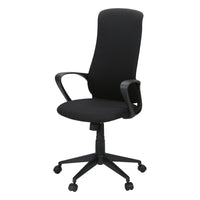 Monarch Specialties - 7354 Chaise de Bureau Ergonomique En Tissu - Noir-Transformez votre espace de travail avec cette chaise de bureau contemporaine dotée d'un revêtement en tissu noir respirant et d'une base pivotante en métal noir solide avec des roulettes fluides