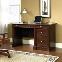 Sauder 53"W Palladia Desk - Select Cherry-Large drawer/shelf features flip-down panel for keyboard/mouse